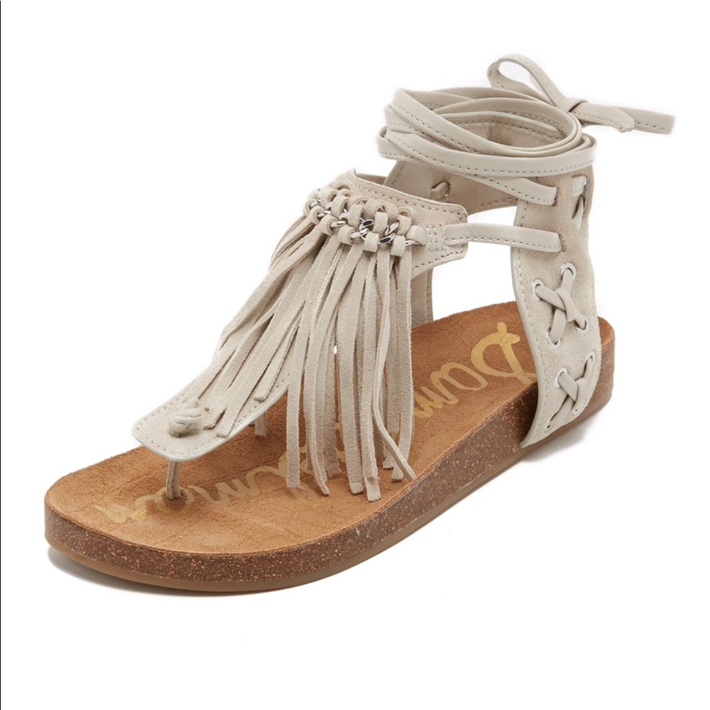 Moss Green Bohemian Festival Fringe Sandals